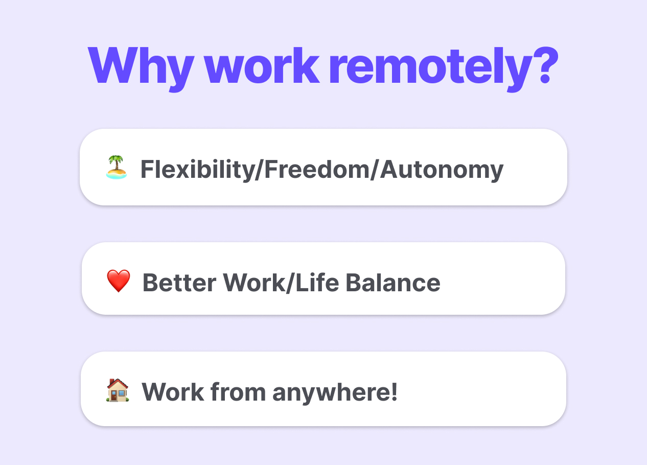 Why Work Remotely