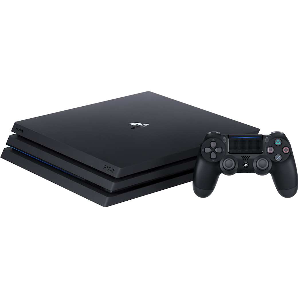 PS4 Pro liegende Schrägansicht