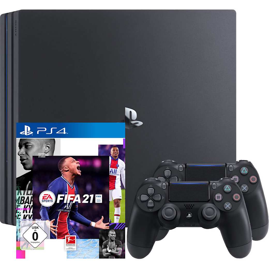 Sony PS4 Pro mit Fifa21 und zwei Controllern Cyber Days 2020