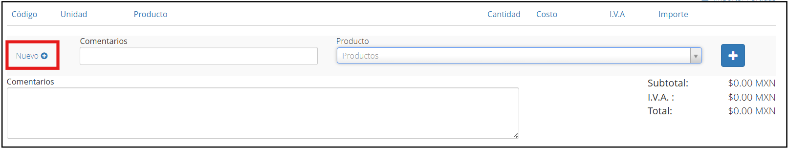 Nuevo producto