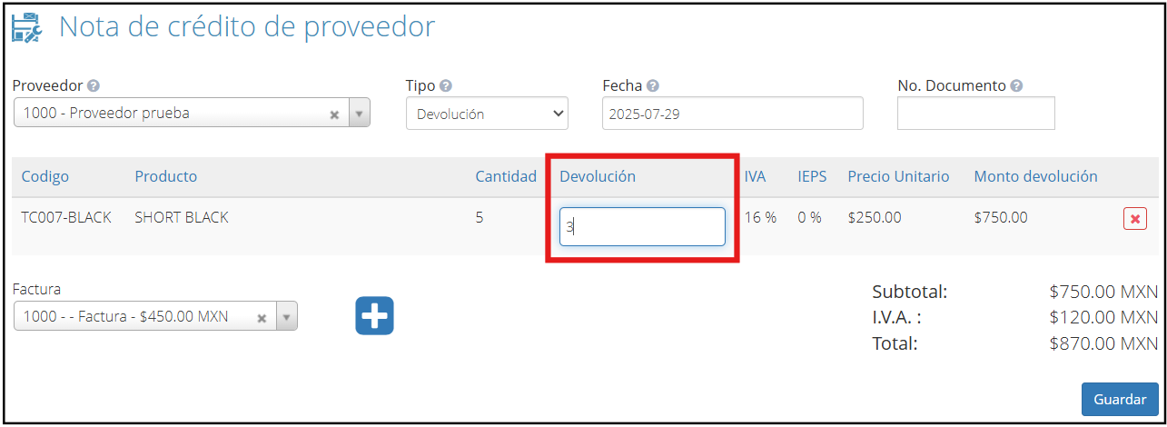 Devolución