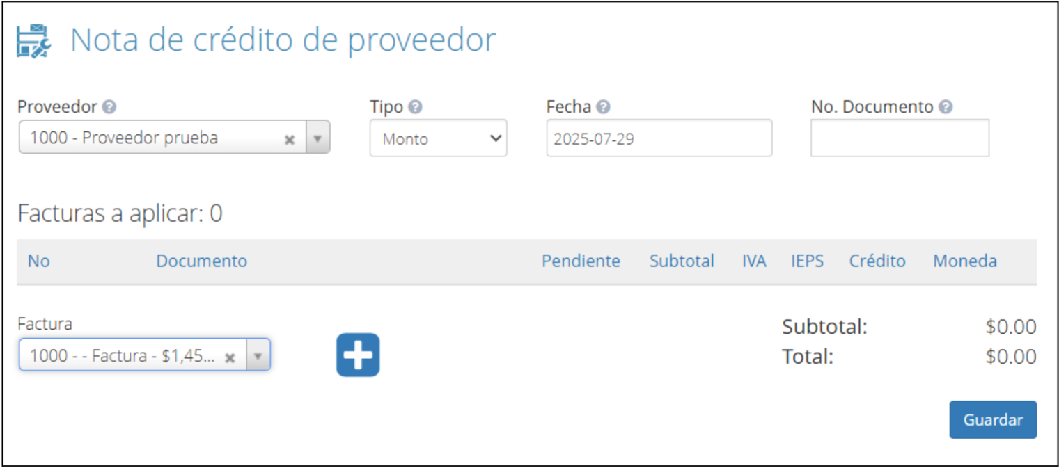 Nota de crédito