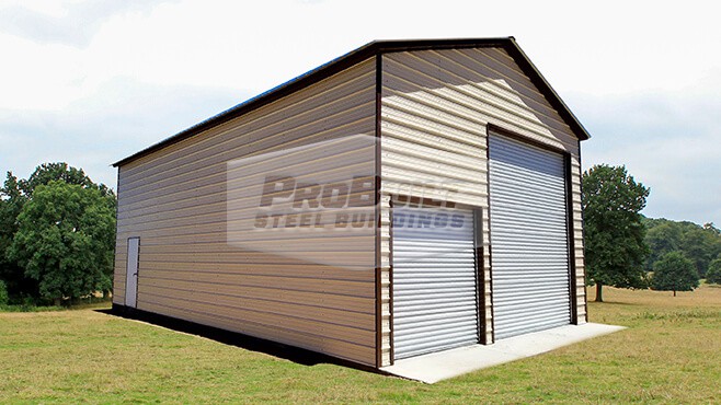24x51 Vertical Roof Double RV Garage