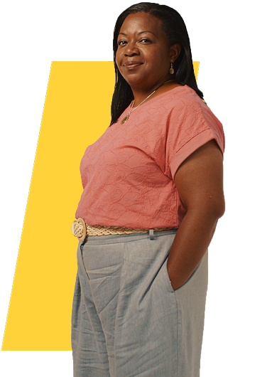 Imagem de uma mulher que vive com obesidade