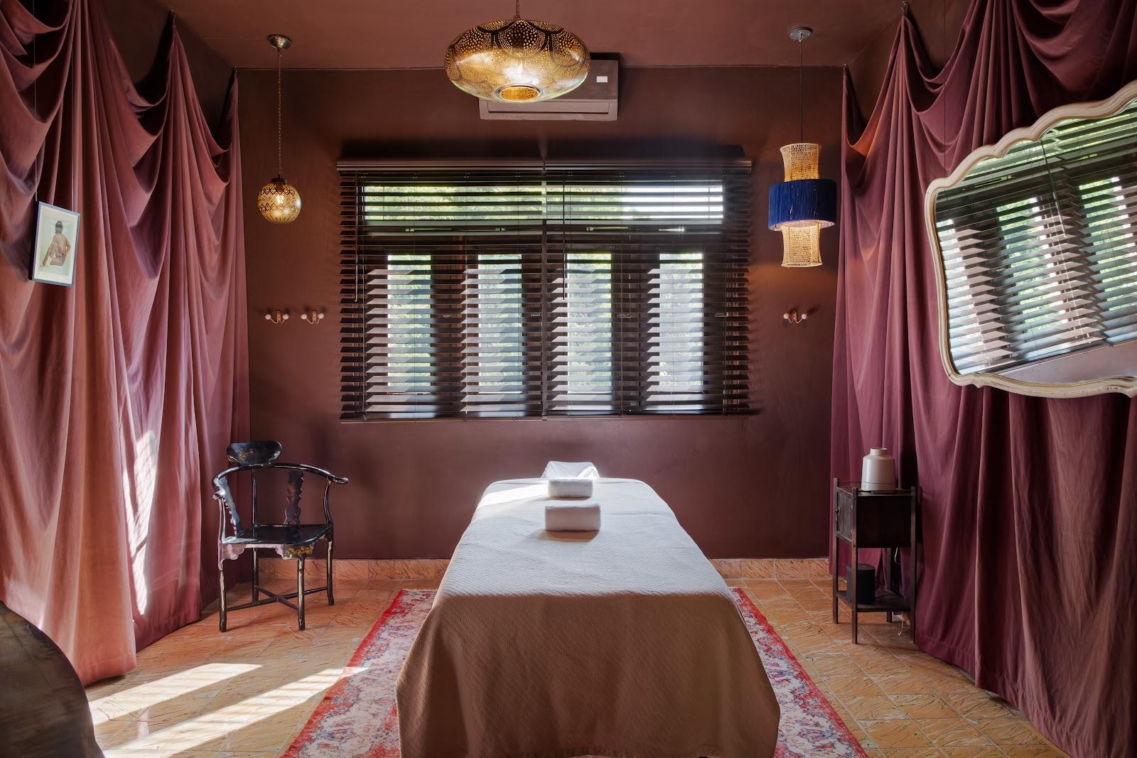 The treatment room at Dreamcatcher, the Dreamers Welcome boutique hotel in Ocean Park, San Juan.