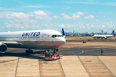 An airplane about to leave the U.S.