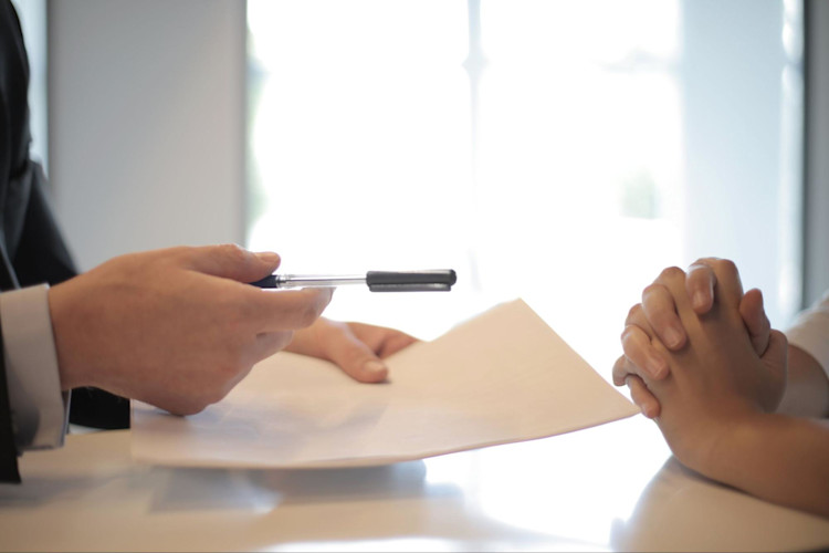 An individual signing up for life insurance.