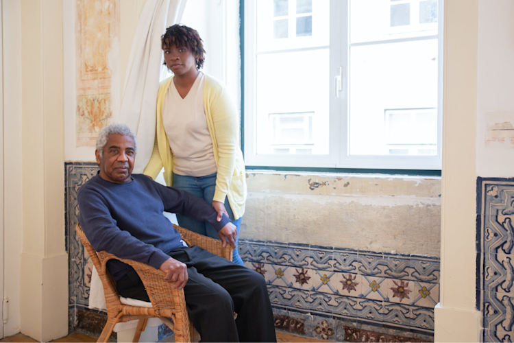 An elderly man in hospice care.