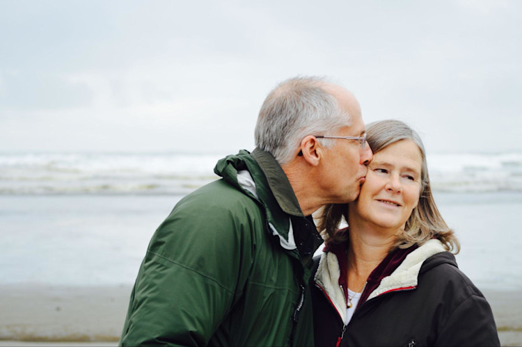An elderly couple that have Extended Term Life Insurance.