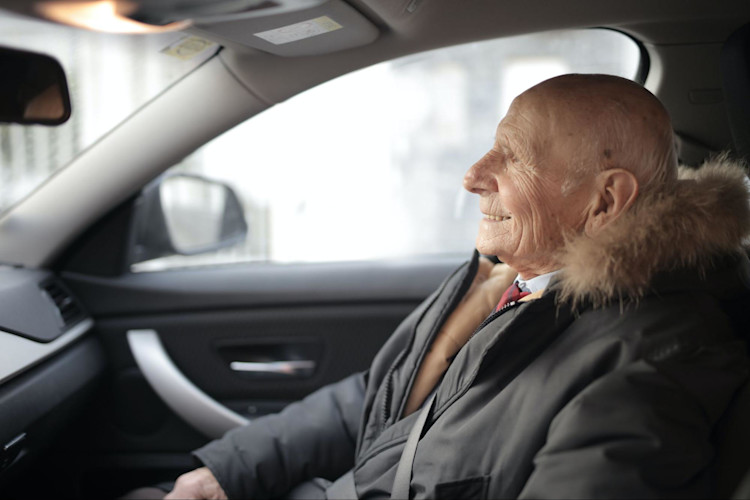 Old Man In A Car on the way to a medical appointment
