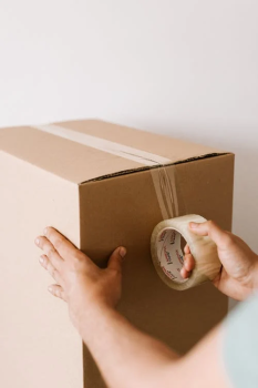 A box about to be sent to a victim of a brushing scam.