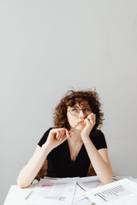 A woman who is researching the benefits of Convertible Term Life Insurance.
