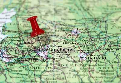 Manchester on map