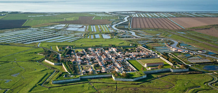Vue aérienne des remparts de Brouage
