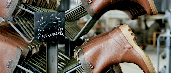 Fabrication des bottes Aigle