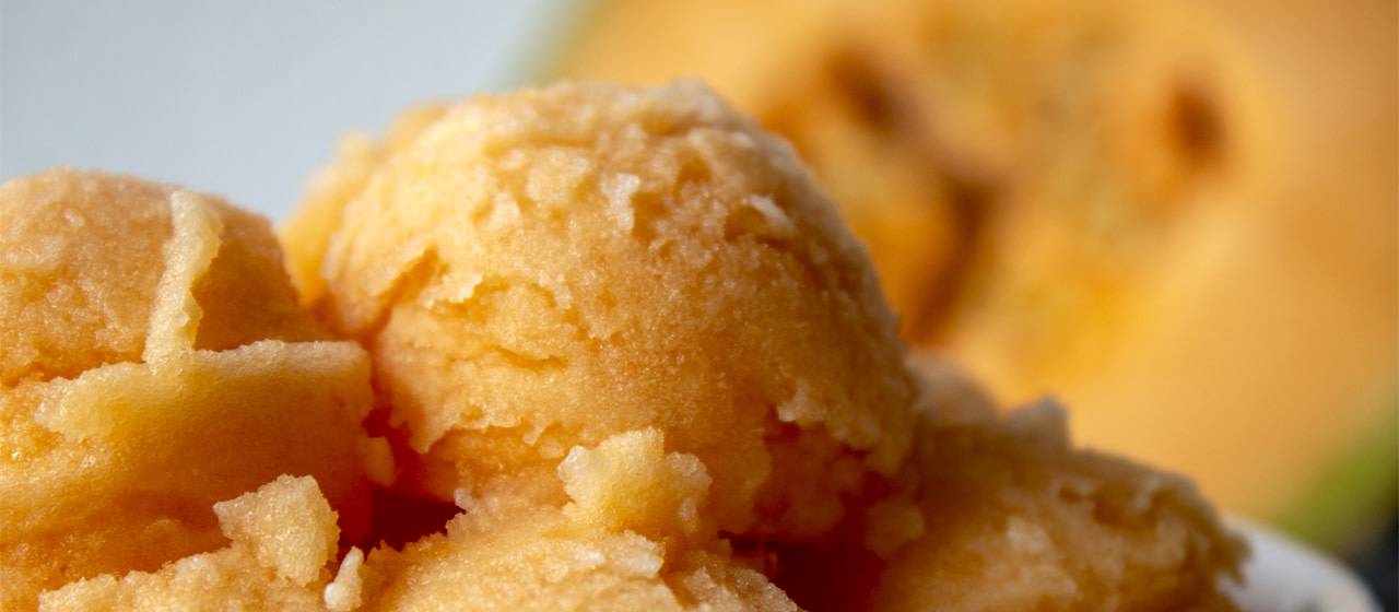 Sorbet au melon charentais et Pineau des Charentes Sorbet au melon charentais et Pineau des Charentes