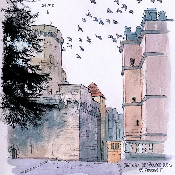 Descubre el pintoresco pueblo de Saint-Amand-de-Coly en dibujos