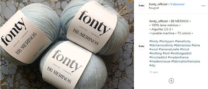Pelotes de laine des filatures Fonty
