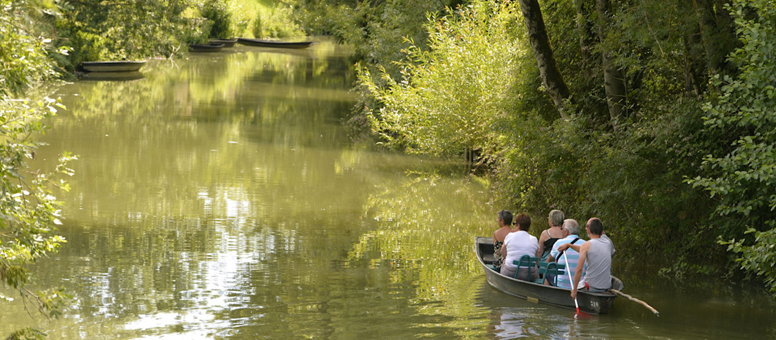 balade en barque, marais poitevin, France