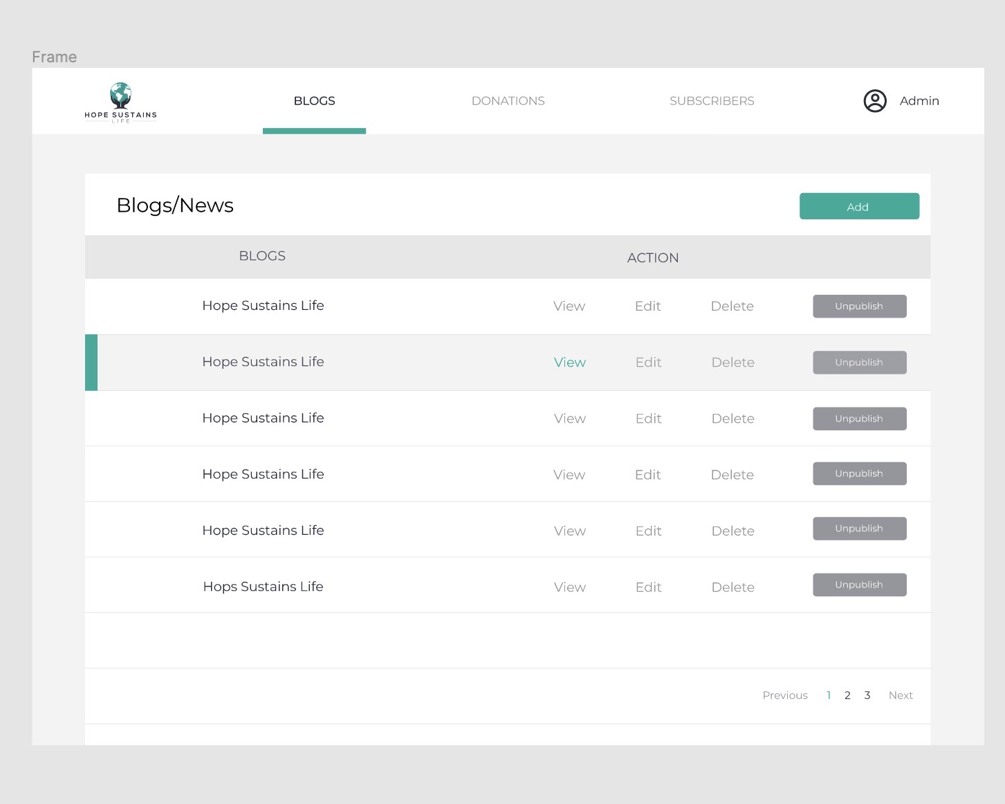 HSL 2020: Admin Functionality