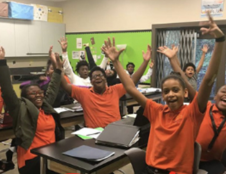 Bright futures academy students cheering