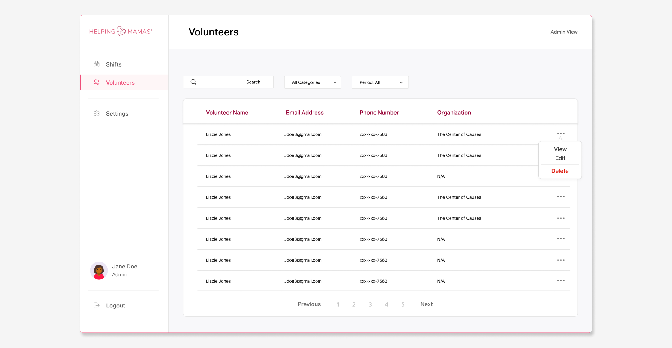 Volunteer Database