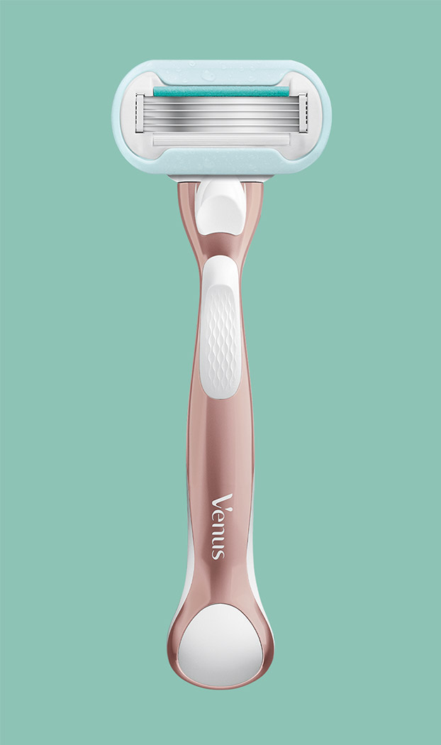 Mini rasoio Gillette Venus extra liscio su sfondo verde