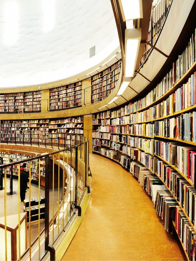 A library full of books