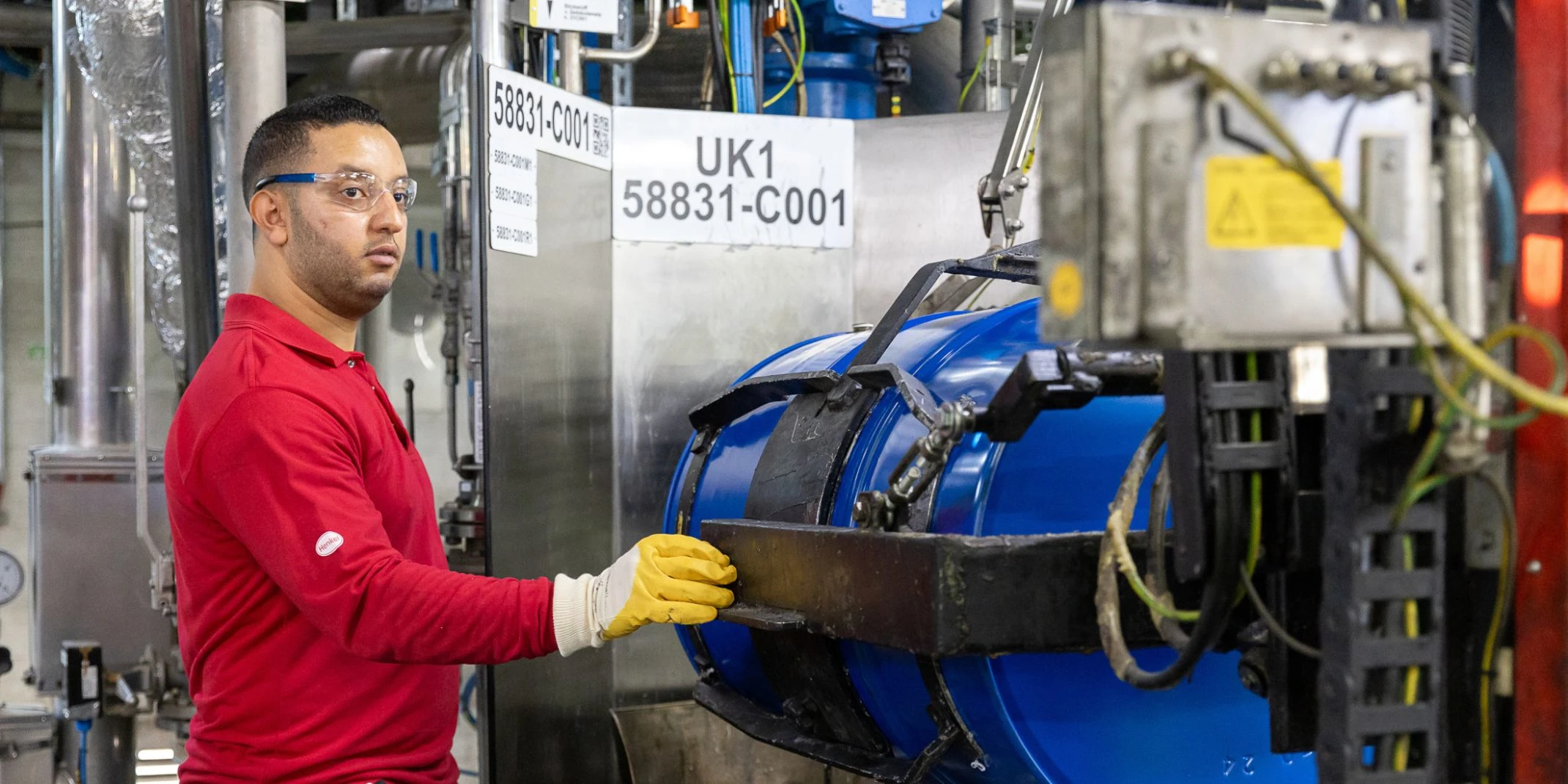 Polyurethane production - Engineering man in facility