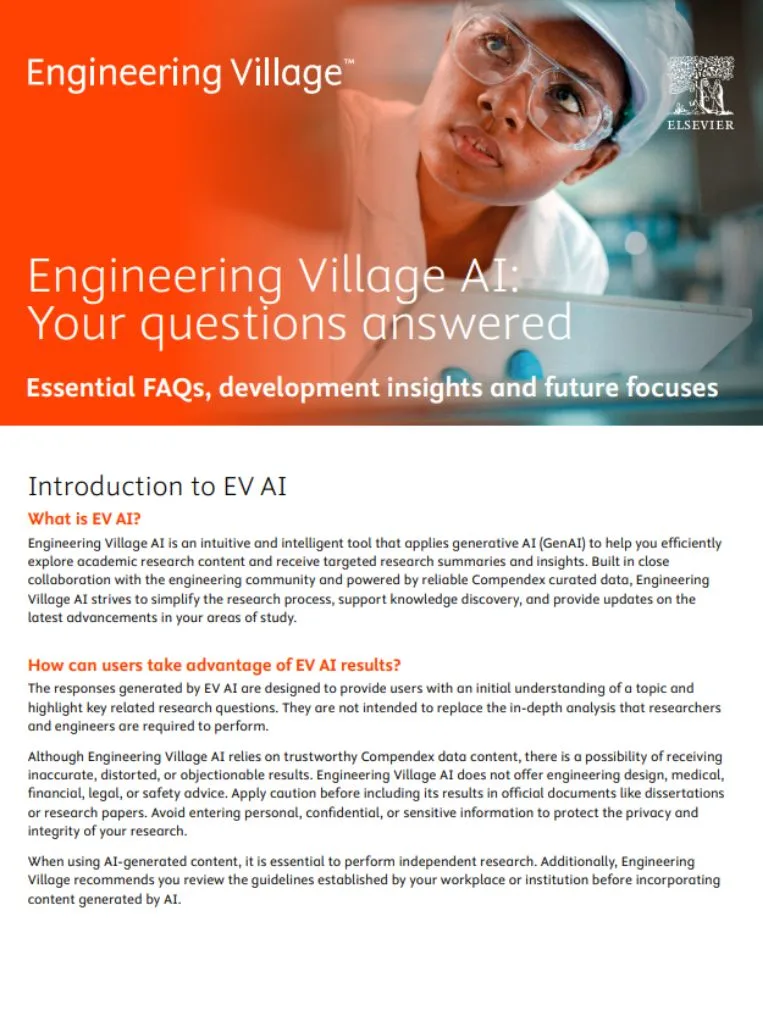 Engineering Village AI FAQ