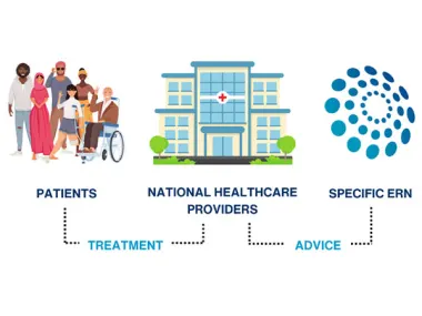 Graphic: The European Reference Networks (ERNs) are virtual networks connecting healthcare providers, researchers and patients across borders to improve diagnoses and treatment of rare diseases and complex conditions.