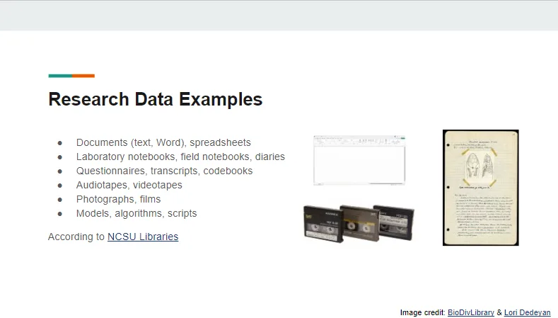 Research Data Examples presentation slide