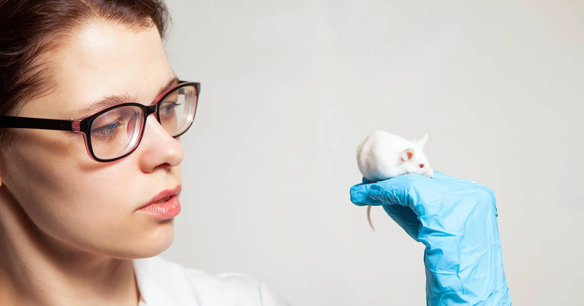 Doctor holding a mouse