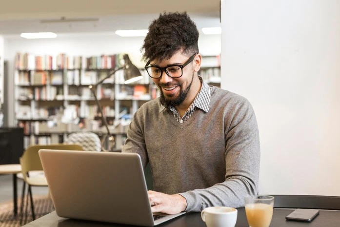 Man using laptop