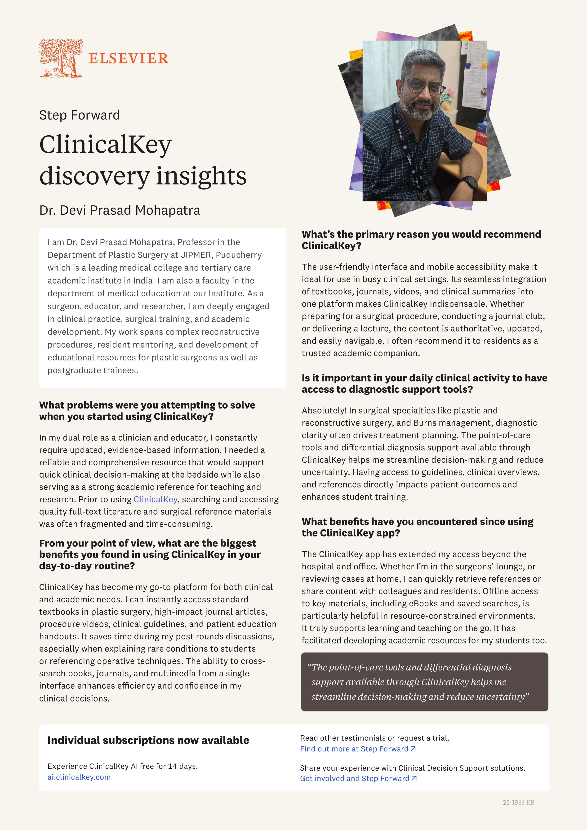 ClinicalKey Discovery Insights: Dr. Devi Prasad Mohapatra