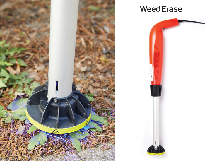 WeedErase thermal weeder tool: Position the WeedErase directly over a weed and
press a button to deliver 3 seconds of damaging light and heat.