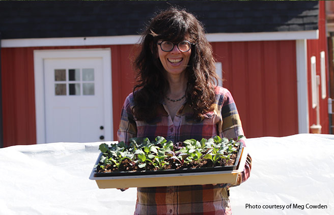 Meg Cowden portrait: Meg Cowden is a vegetable gardener from Minnesota.