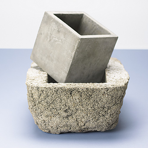 concrete garden containers: Concrete garden containers are trendy because they fit well with a modern or contemporary garden style.
