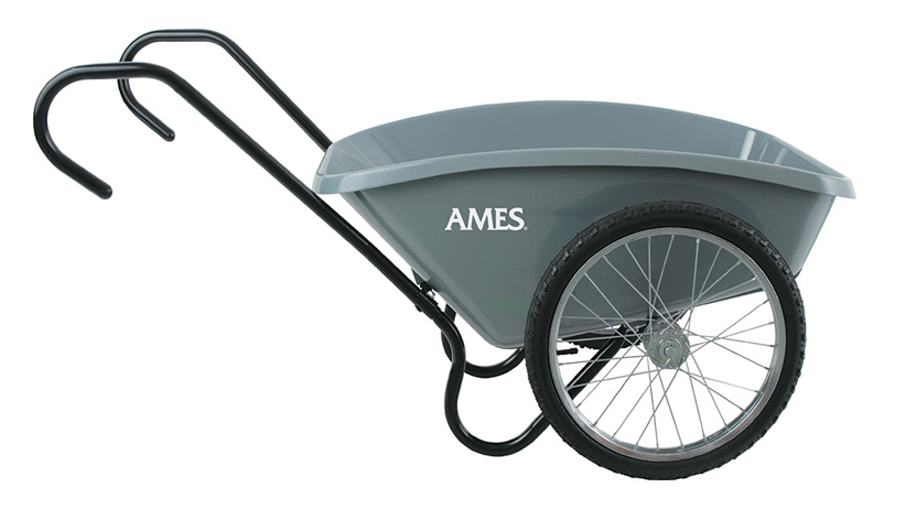 Two wheel cart:You can find two-wheeled dump carts with sloped or straight sides, with two handles or a single closed-loop handle.