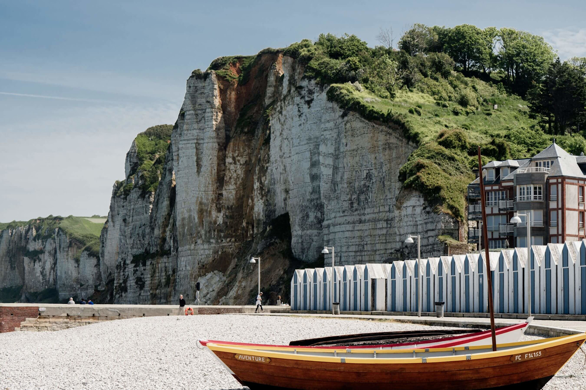A boat on Yport beach, Normandy, France