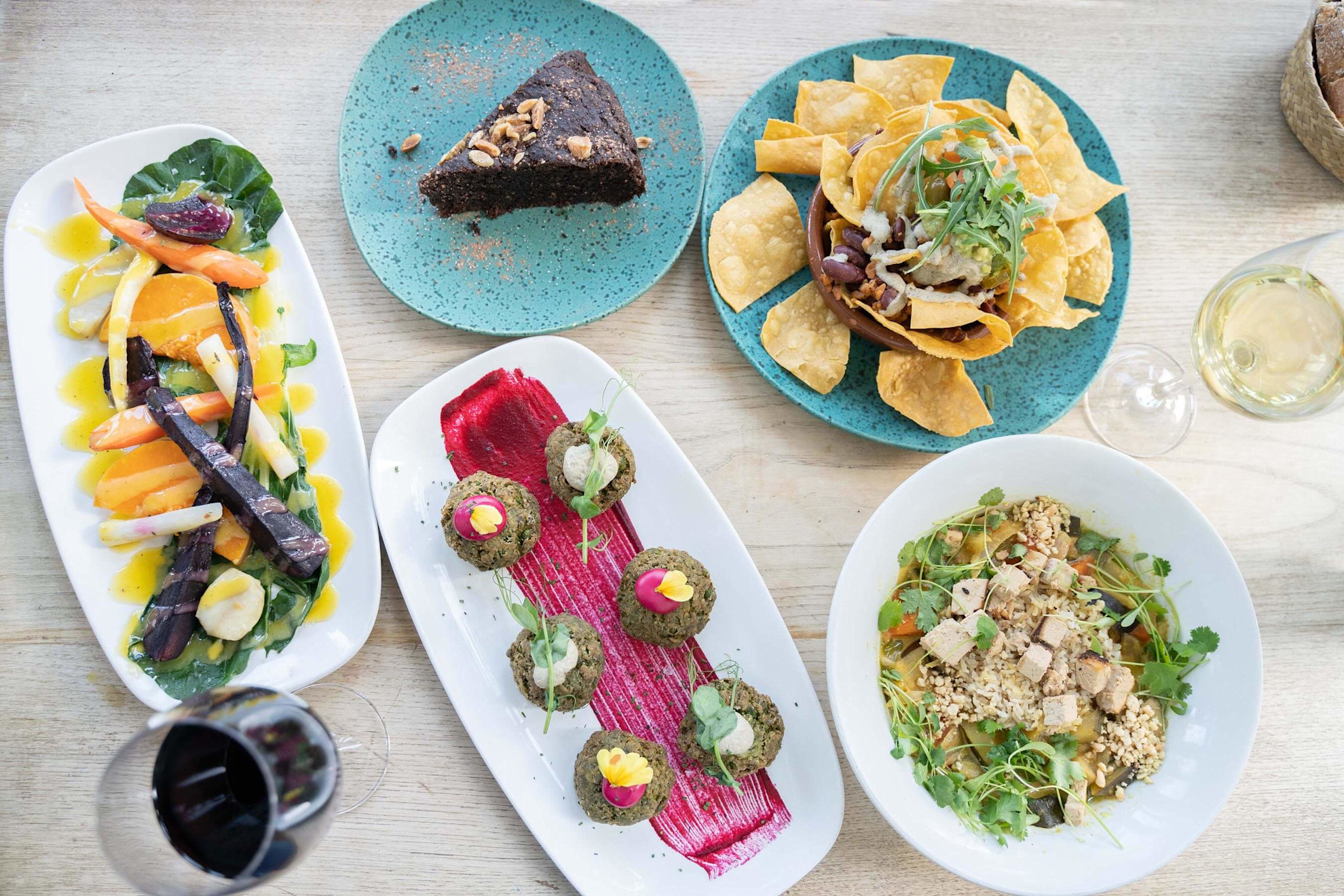 A variety of vegetarian and vegan dishes