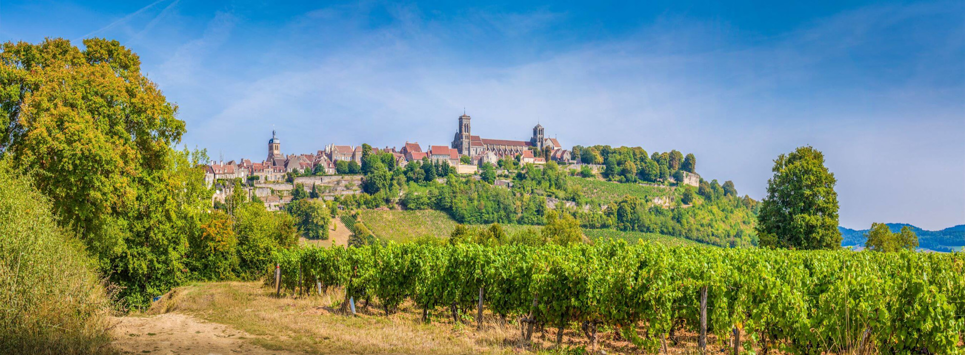 Historic town of Vezelay with its famous abbey, Burgundy, France