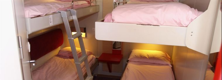 A view of a  4 berth/ large 2 berth inside cabin on Barfleur