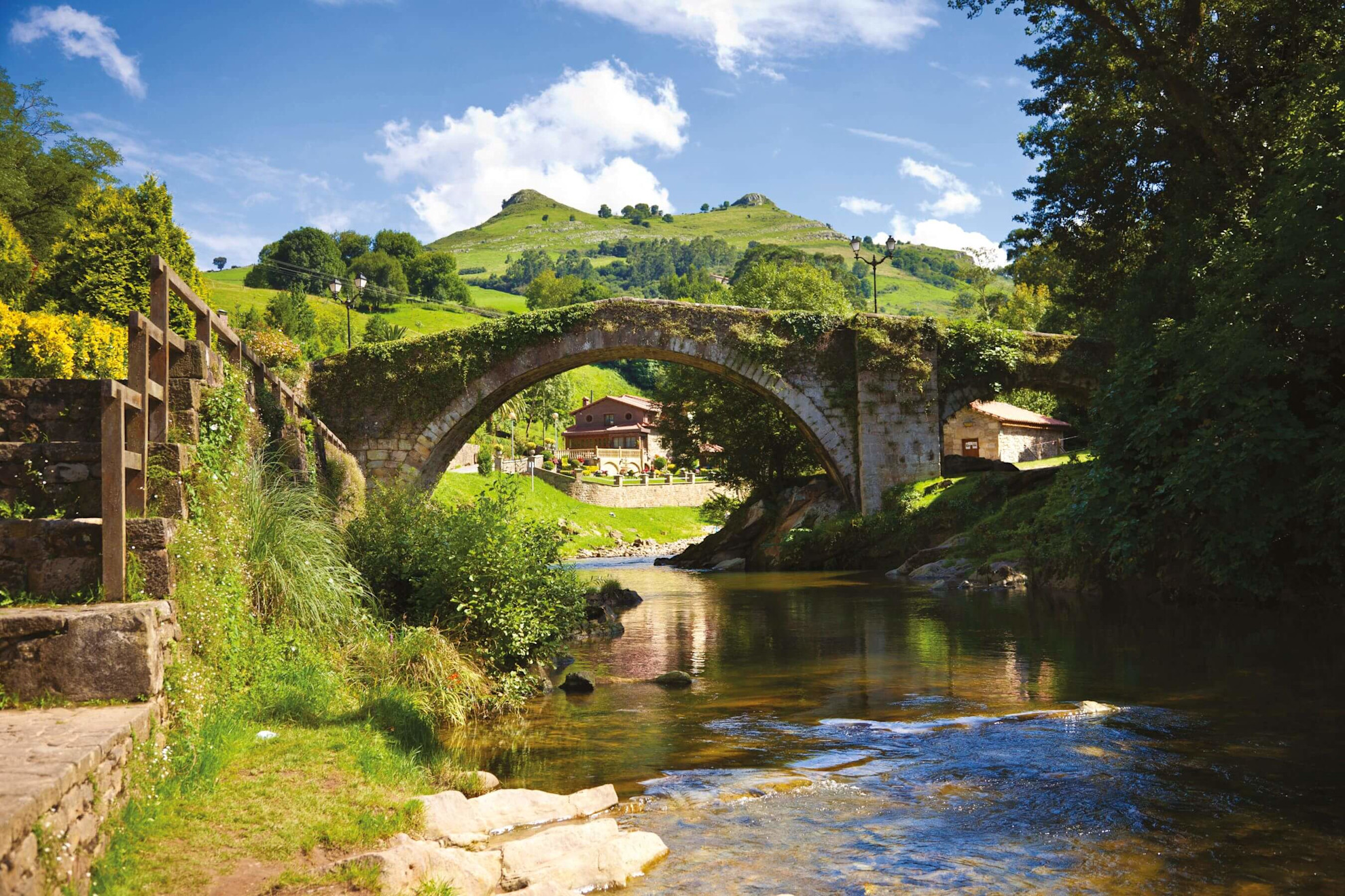 Old bridge over Miera river in Lierganes
