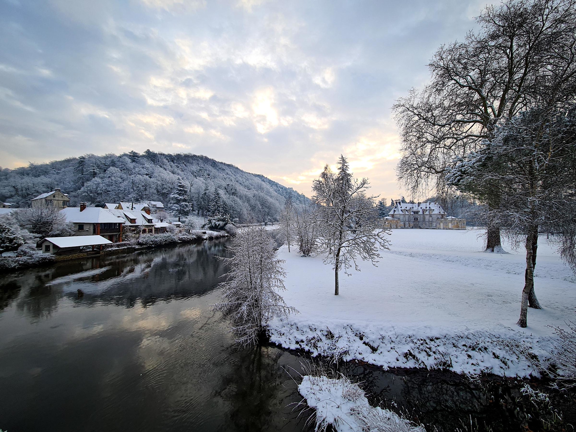 Acquigny in winter, Normandy, France