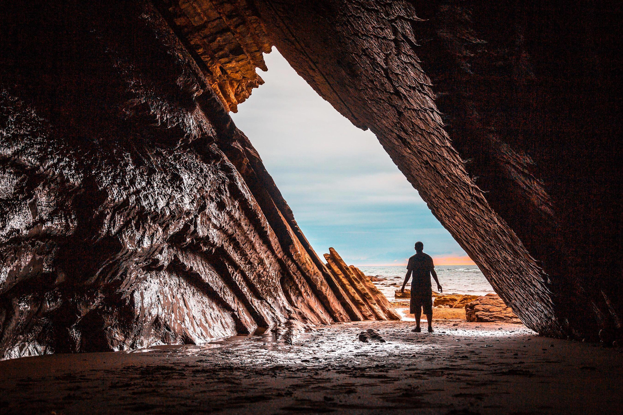 Game of Thrones cave, Itzurun beach in Zumaia. Basque Country