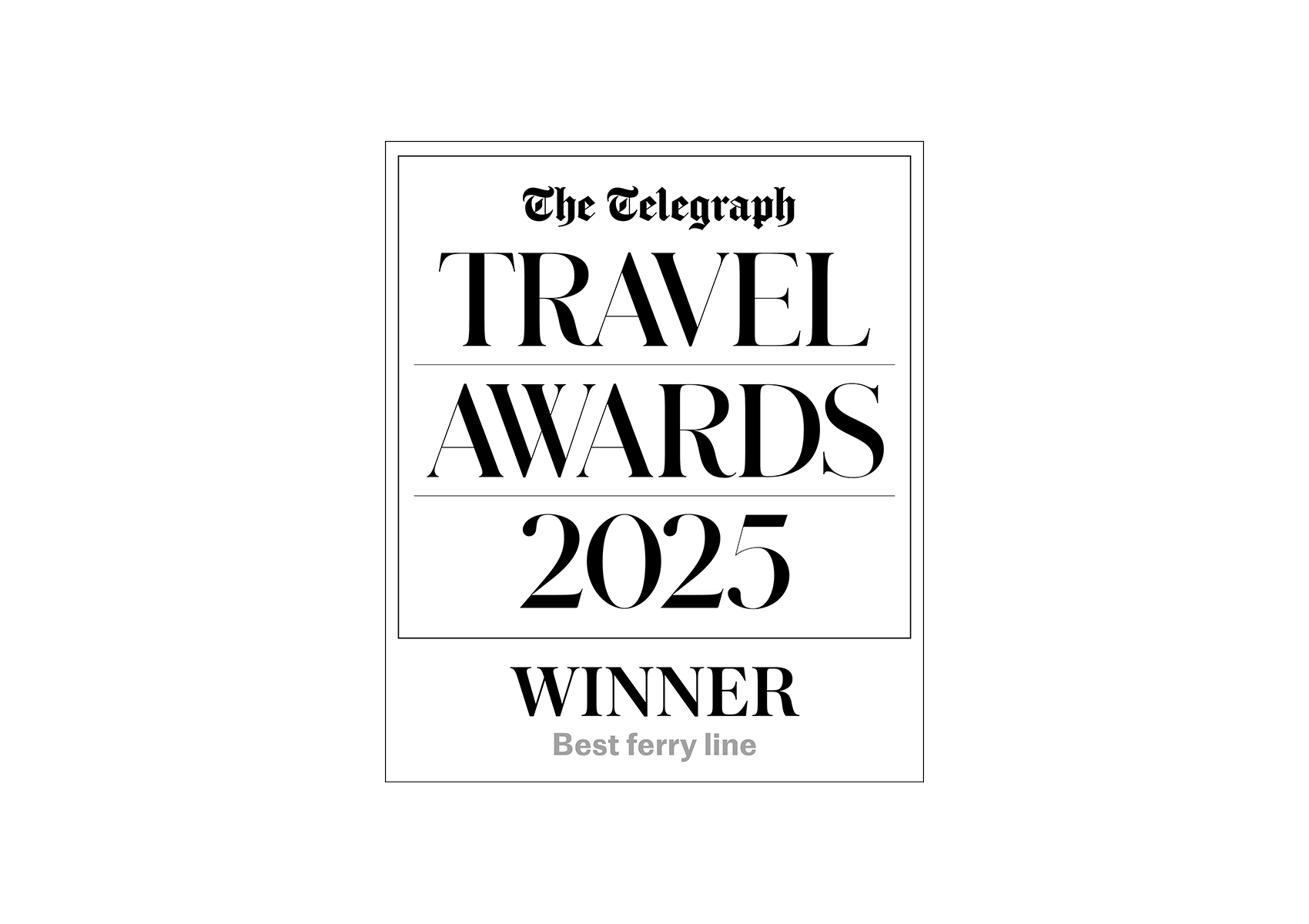 Logo. Telegraph Travel Awards 2025 Winner - Best Ferry Line