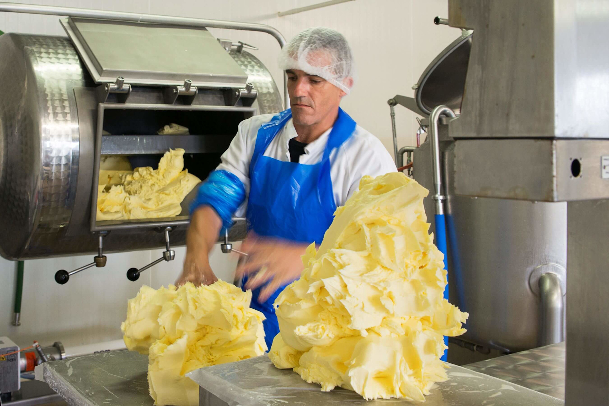 Production in progress at La Vieux Bourg butter factory