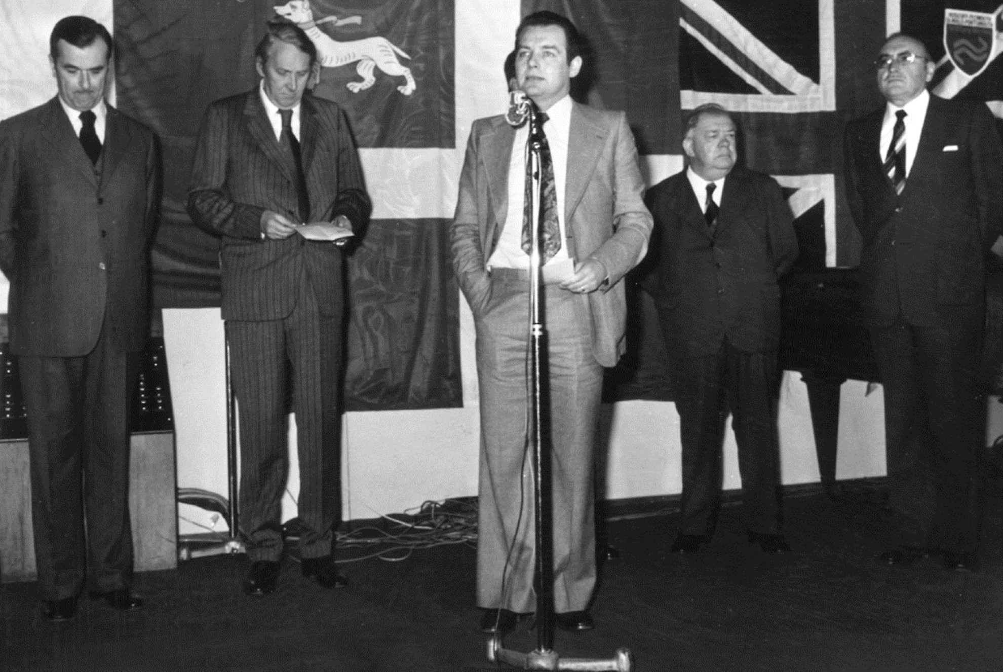 Alexis Gourvennec at the opening of the St Malo to Portsmouth route 1976
