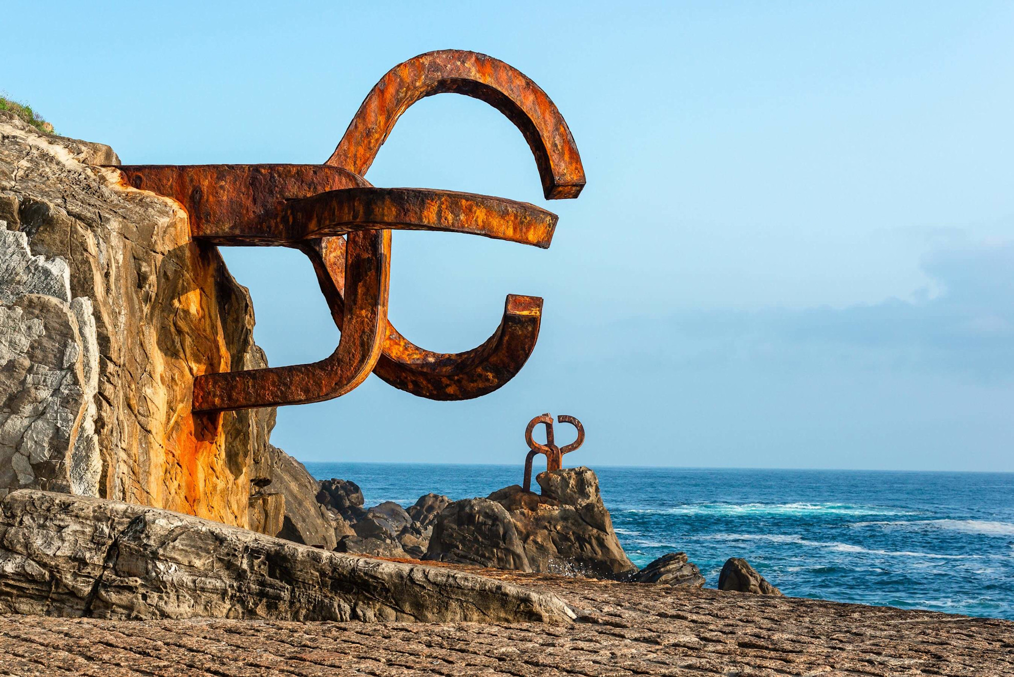 Eduardo Chillida's Comb of the Wind at the base of Mount Igueldo